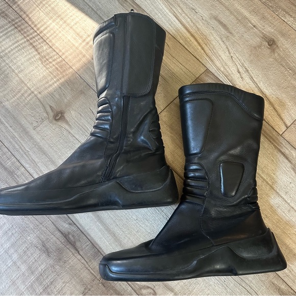 PRADA FW 1999 Rare Unisex Leather Biker Boots - Picture 2 of 8